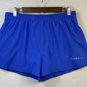 YoungLA W 153 Swift Shorts Womens Size Large Royal‎ Blue W153 Waist 32 Inseam 4"
